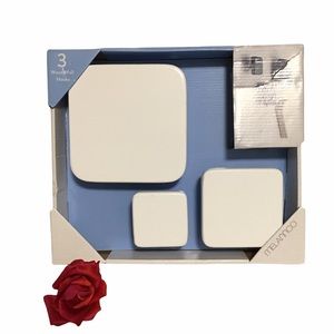 Modern Square Wood Hooks NIB White